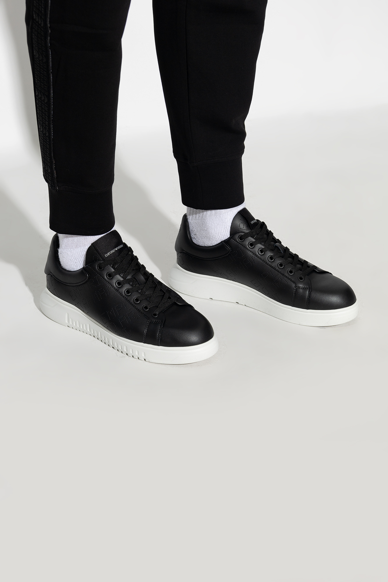 Emporio armani lace up hot sale sneakers